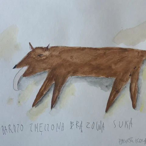 Bardzo zmęczona brązowa suka